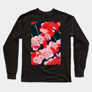 Beautiful Stylized Pink Red Flowers, for all those who love nature #214 Long Sleeve T-Shirt